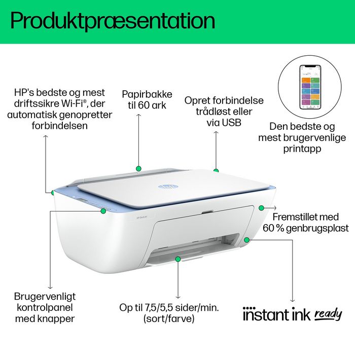 HP Deskjet 2822E All-In-One Printer, Color, Printer For Home, Print, Copy, Scan, Scan To Pdf - W128781184