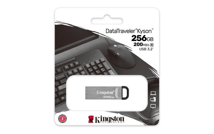 Kingston 256GB, USB 3.2 Gen 1, 4 g, 39mm x 12.6mm x 4.9mm - W125900281