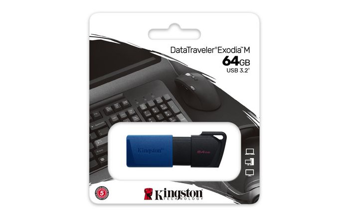 Kingston Technology DataTraveler Exodia M USB flash drive 64 GB USB Type-A 3.2 Gen 1 (3.1 Gen 1) Black, Blue - W127162592