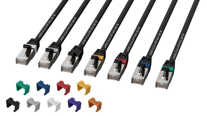 Lanview Network Cable CAT6A S/FTP 3m Black LSZH, HIGH-FLEX, SmartClick - W128483961