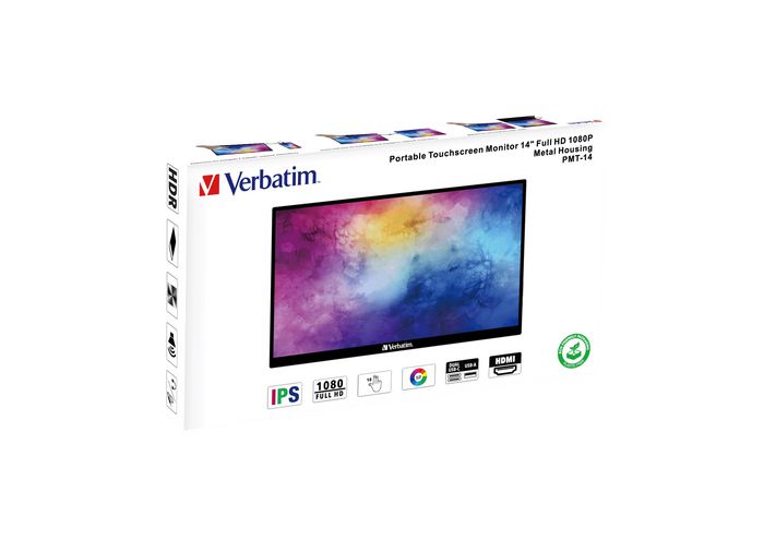 Verbatim PMT-14 Portable Touchscreen Monitor 14" Full HD 1080p Metal Housing - W128805035
