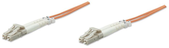 Intellinet Fibre Optic Patch Cable, Duplex, Multimode, LC/LC, 50/125 µm, OM2, 1m, LSZH, Orange - W125304293