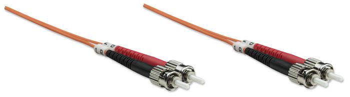 Intellinet Fiber Optic Patch Cable, Om1, St/St, 2M, Orange, Duplex, Multimode, 62.5/125 µm, Lszh, Fibre, Lifetime Warranty, Polybag - W128253647