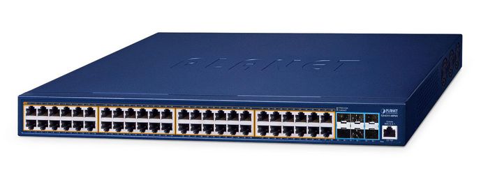 Planet Layer 3 48-Port 10/100/1000T 802.3at PoE + 6-Port 10G SFP+ Managed Ethernet Switch (600W PoE budget, hardware-based Layer 3 RIPv1/v2, OSPFv2 dynamic routing, supports ERPS Ring, PoE PD alive check and schedule management) - W128456348