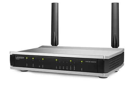 Lancom Systems Powerful business router with fiber port (SFP), Gigabit Ethernet port for connections to an external modem, and dual-band concurrent Wi-Fi 6, IPSec VPN (5 channels/opt. 25), load balancing, QoS, USB, 4x GE (IEEE 802.3az), power adapter for US, UK and AU - W128803260