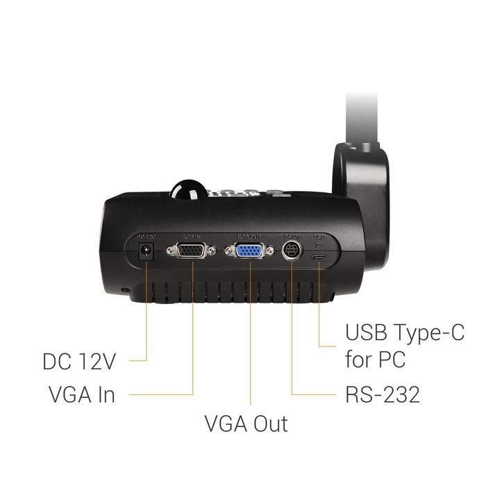 AVer 13MP Visualizer, 4K, 60FPS, 230X zoom (10X optical) with VGA, HDMI and USB (flexible arm) - W126993078