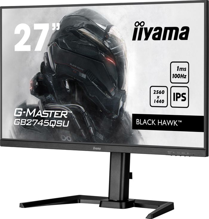 iiyama 27" ETE IPS Gaming, G-Master Black Hawk,2560x1440@100Hz,250cd/m²,HDMI,DP, 1ms,Speakers,USB-HUB, Black,Stand - W128788761