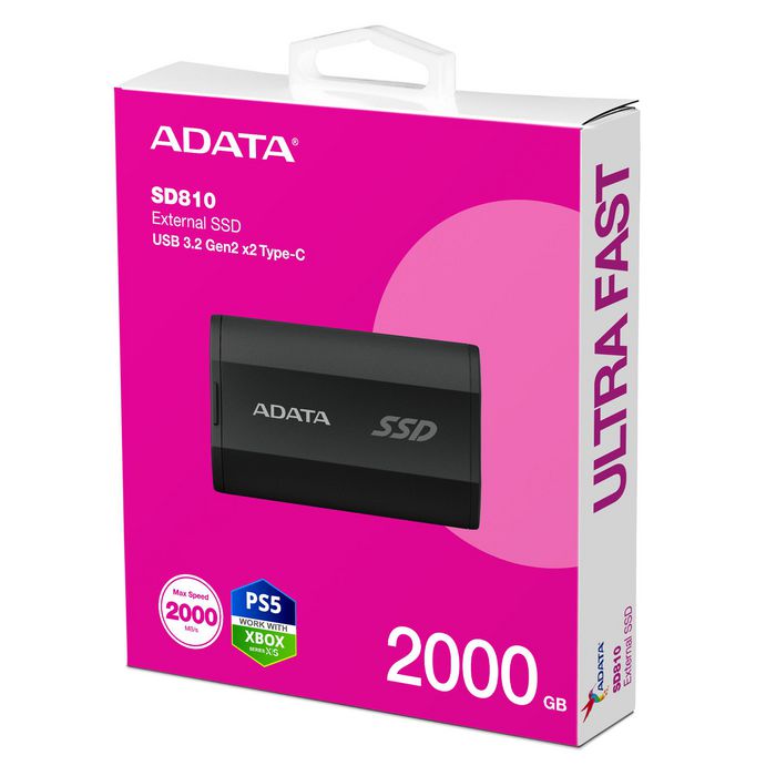 ADATA 2000 GB SD810 External SSD Durable, Black - W128803318