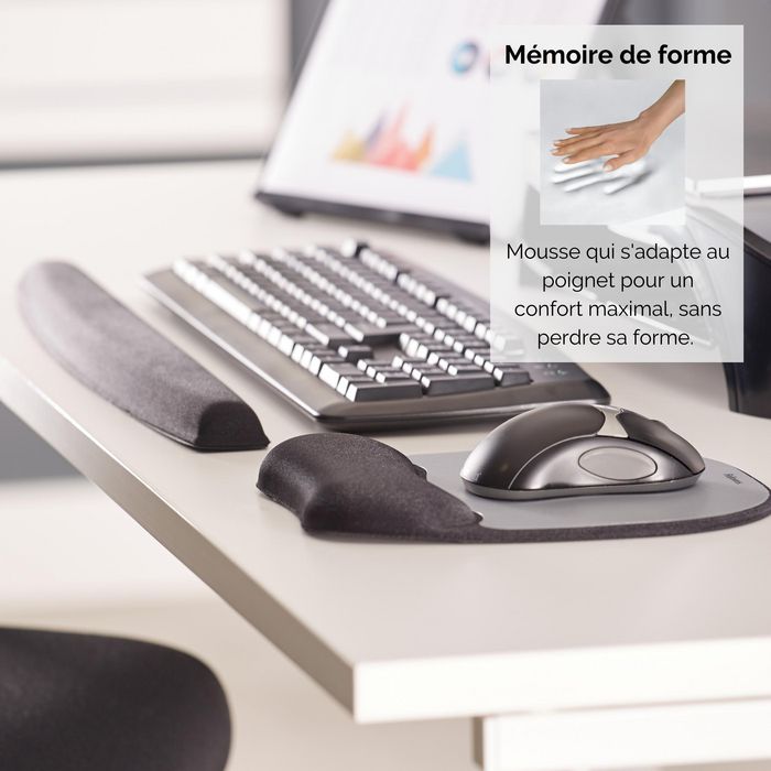 Fellowes Mouse Pad Black, Silver - W128285490