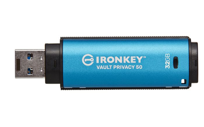 Kingston Ironkey Vault Privacy 50 Usb Flash Drive 32 Gb Usb Type-A 3.2 Gen 1 (3.1 Gen 1) Blue - W128274589
