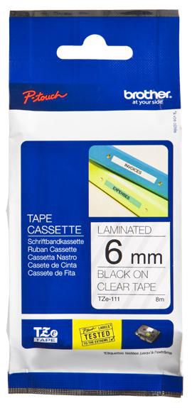 Brother Tape Black on Clear 6mm - W128809620