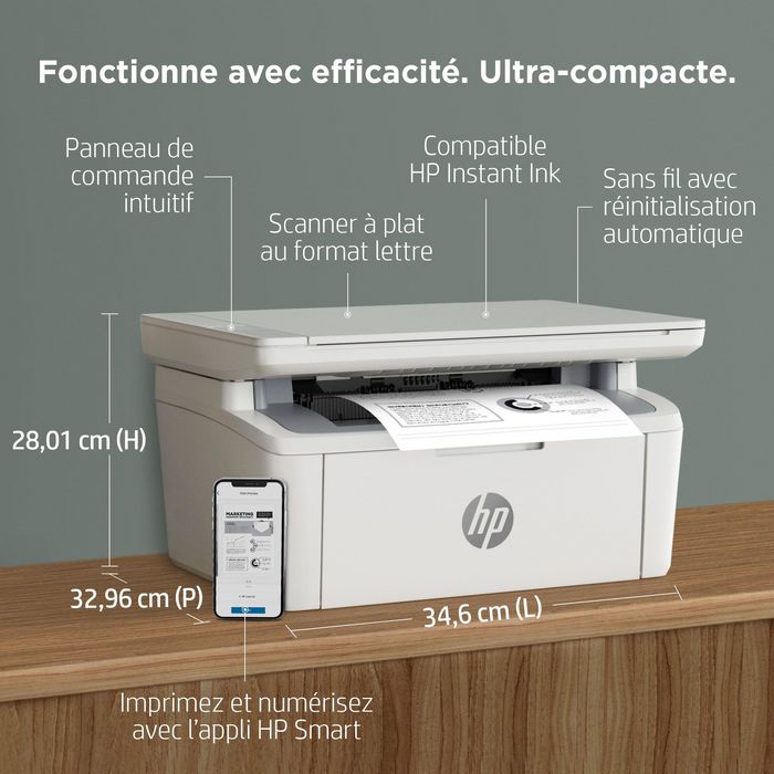 HP Laserjet Mfp M140W Printer, Black And White, Printer For Small Office, Print, Copy, Scan, Scan To Email; Scan To Pdf; Compact Size - W128271675