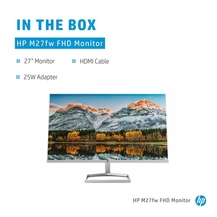 HP M27Fw 68.6 Cm (27") 1920 X 1080 Pixels Full Hd Silver, White - W128261409