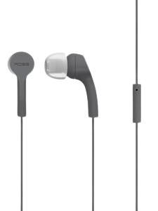 KOSS KEB9iGRY SBS Headphones, In-Ear, Wired, Microphone, Gray - W128445911