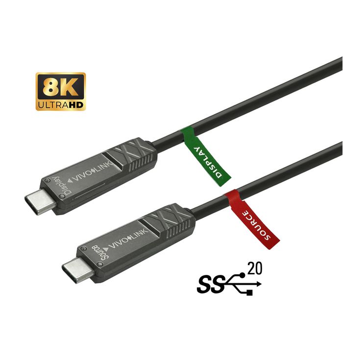 Vivolink USB-C to USB-C Cable 15m USB3.2 Supports 20 Gbps data Certified for  business - W128445013