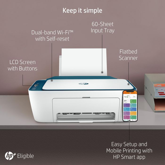 HP Deskjet 2721E All-In-One Printer, Color, Printer For - W128268029