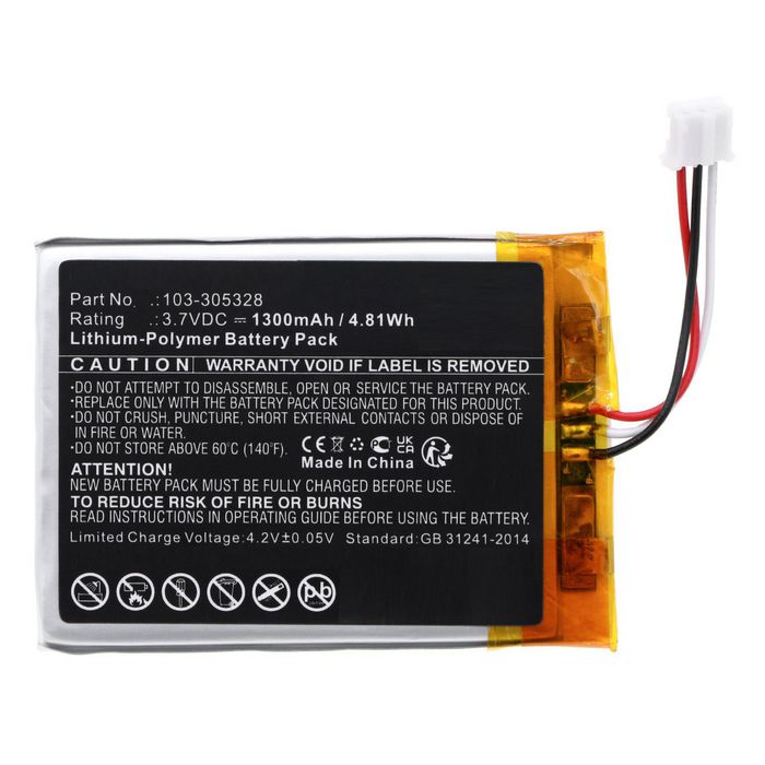 CoreParts Battery for Visonic Dashcam 4.81Wh 3.7V 1300mAh for PowerMaster 360,PowerMaster 360-pg2 - W128812733