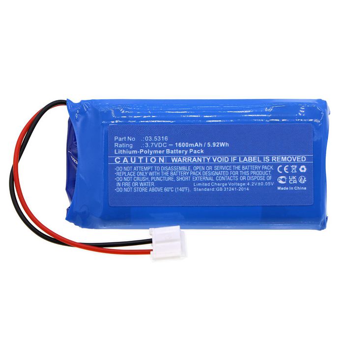 CoreParts Battery for SCANGRIP Flashlight 5.92Wh 3.7V 1600mAh for Midiform,03.5421,UV Form,03.5408 - W128812816