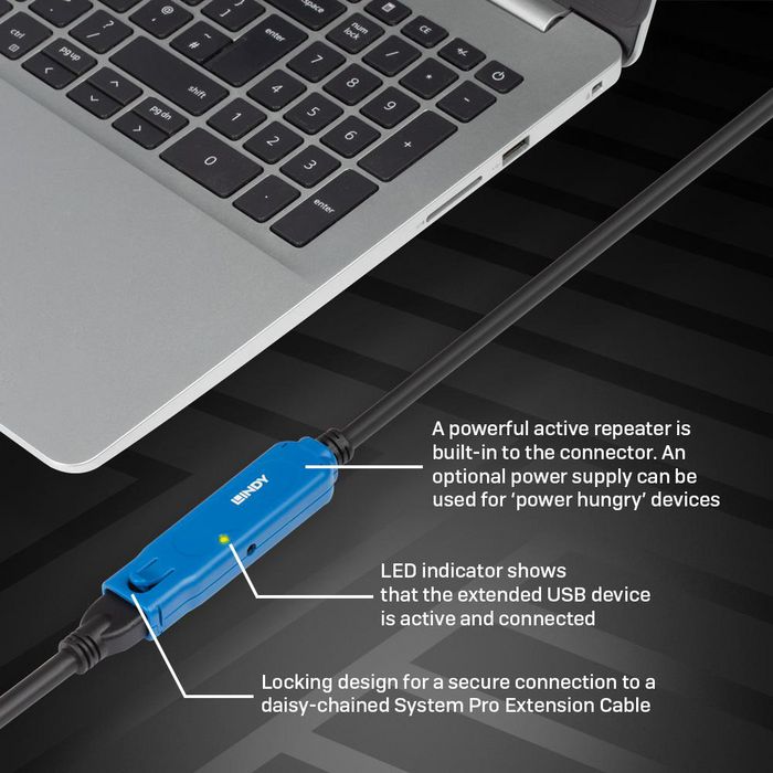 Lindy 8M Usb 3.0 Active Extension Cable Pro - W128370373