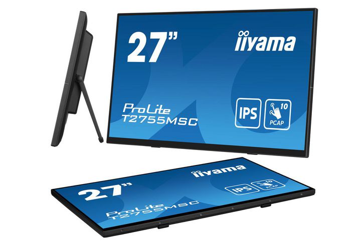 iiyama 27" Bonded PCAP 10P,1920x1080,IPS-panel,Bezel Free,HDMI,DP, 360cd/m², USB,Speakers,Webcam,Micro,Bookstand - W128814647