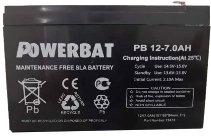 Powerbat PB12-7.0AH BATERIA POWERBAT 12v 7 AMP - W128482781