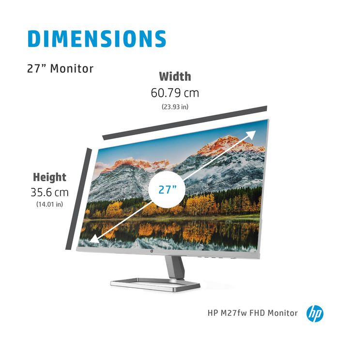 HP HP M27Fw 68.6 Cm (27") 1920 X 1080 Pixels Full Hd Silver,  White - W128821344