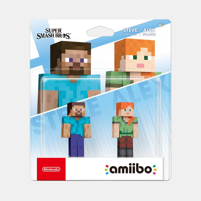 Nintendo Amiibo Steve & Alex Super Smash Bros Interactive Gaming Figure - W128299675