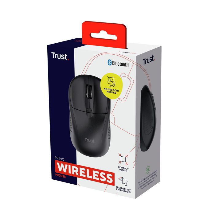 Trust Primo Mouse Ambidextrous Bluetooth Optical 1600 Dpi - W128427057