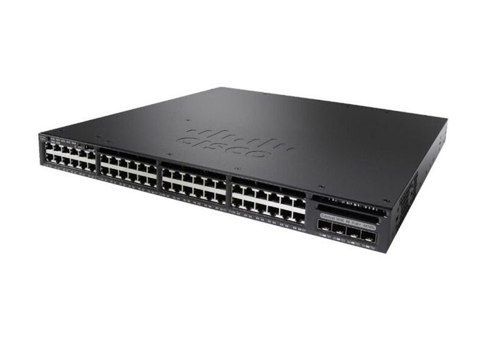 Cisco Catalyst 3650-48PD-L, Standalone, 1U, 48 x 10/100/1000 Ethernet PoE+, 2x10G Uplink ports, DRAM 4GB, Flash 2GB, 640W, LAN Base - W124478749