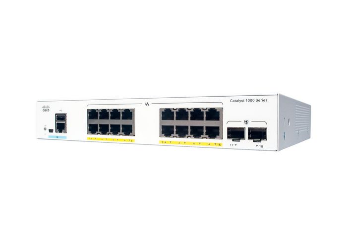 Cisco Managed Gigabit Ethernet enterprise-class Layer 2 switch, 16x 10/100/1000 Ethernet PoE+ ports and 240W PoE budget, 2x 1G SFP uplinks, 16000 MAC addresses, 36 Gbps - W125787729