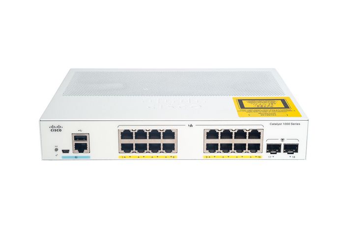 Cisco Managed Gigabit Ethernet enterprise-class Layer 2 switch, 16x 10/100/1000 Ethernet PoE+ ports and 120W PoE budget, 2x 1G SFP uplinks, 16000 MAC addresses, 36 Gbps - W126582468