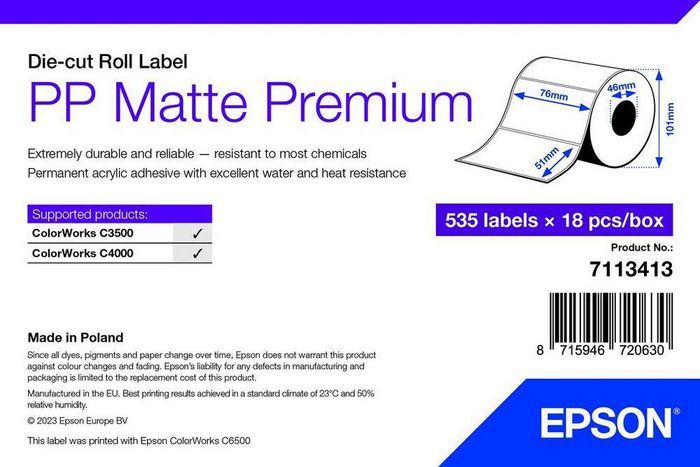 Epson Printer Label White Self-Adhesive Printer Label - W128781467