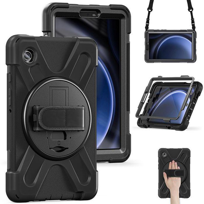 eSTUFF CHICAGO Full Body Defender Case with Screen Protector for Samsung Galaxy Tab Active3/Active5 - Black - W128832618