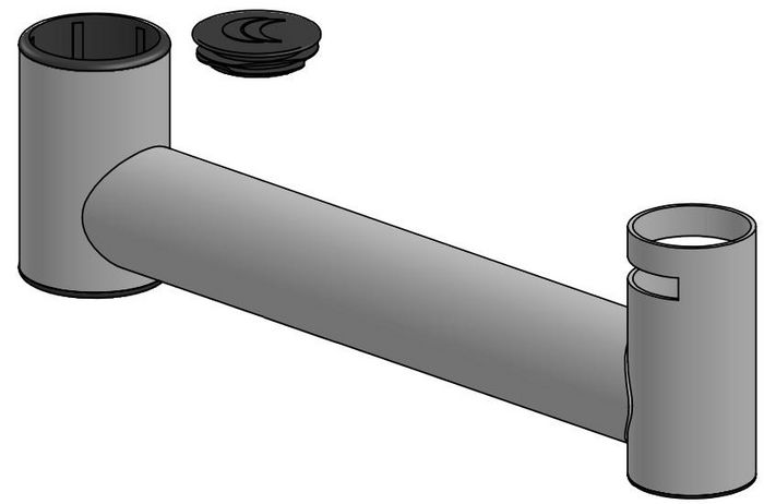 Ergonomic Solutions 250mm swingarm with rot. slot + End cap for retrofitting on DTP101 solution -PEARL- - W128821948