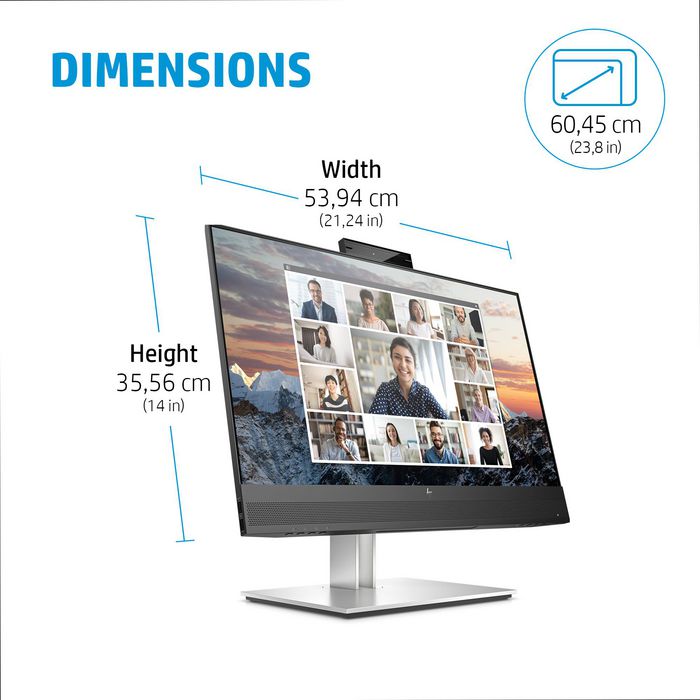 HP HP E24m G4 computer monitor 60.5 cm (23.8") 1920 x 1080 pixels Full HD Black, Silver - W128830663
