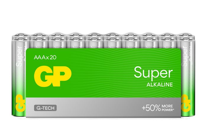 GP Batteries GP SUPER ALKALINE AAA/LR03 Battery. Shrink 20-Pack - W128778065