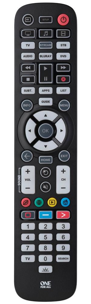 One For All Essential 6 Remote Control Ir Wireless Dvd/Blu-Ray, Iptv, Soundbar Speaker, Tv Press Buttons - W128823762