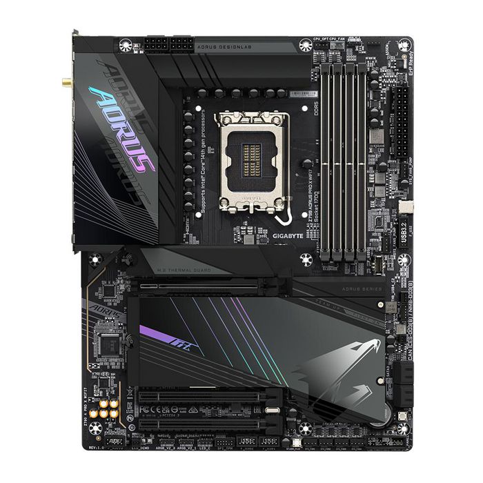 Gigabyte Z790 Aorus Pro X Wifi7 Motherboard - Supports Intel Core 14Th Gen Cpus, 18+1+2 Phases Vrm, Up To 8266Mhz Ddr5 (Oc), 1Xpcie 5.0 + 4Xpcie 4.0 M.2, Wi-Fi 7, 5Gbe Lan, Usb 3.2 Gen 2 - W128827233