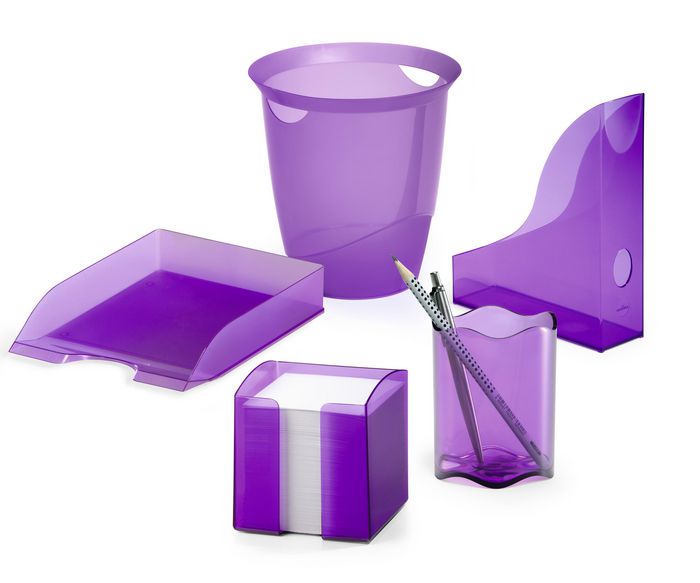Durable Desk Tray/Organizer Purple, Transparent - W128828482