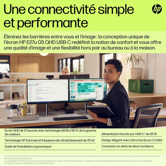 HP HP E27U G5 Computer Monitor 68.6 Cm (27") 2560 X 1440 Pixels Quad Hd Lcd Black - W128832069