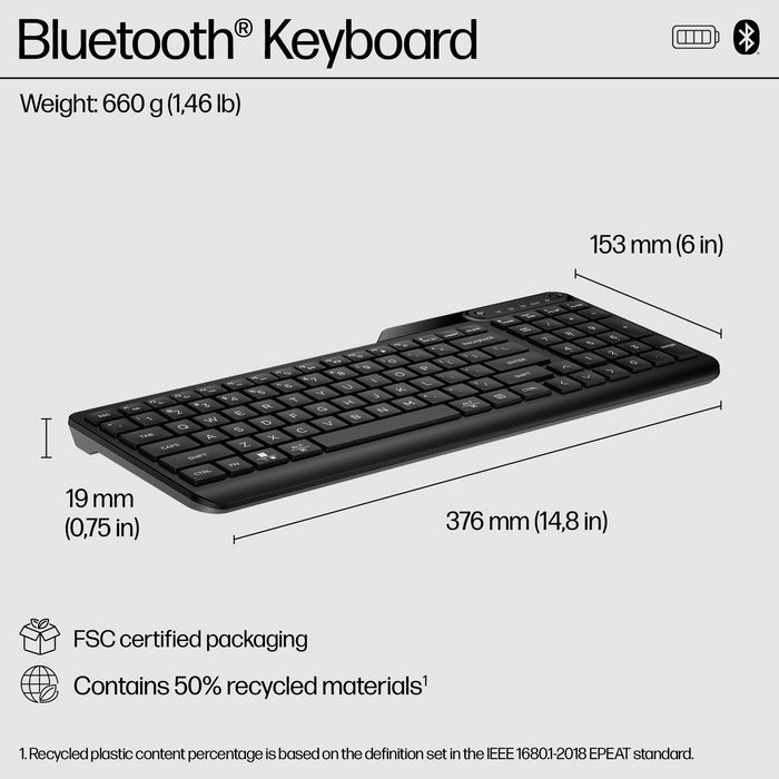HP 460 Multi-Device Keyboard-S - W128845068