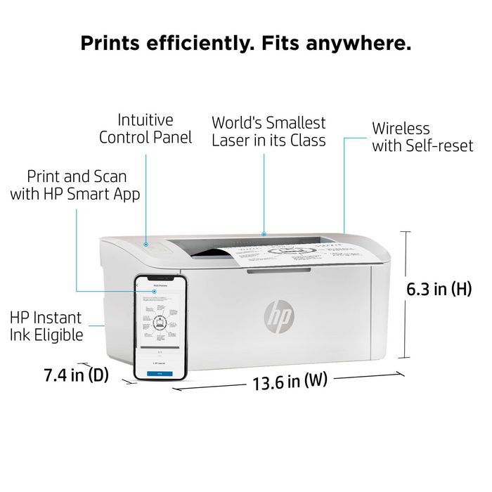 HP Laserjet M110W Printer, Black And White, Printer For Small Office, Print, Compact Size - W128270764