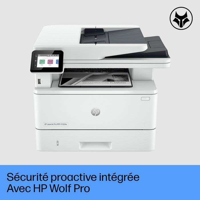 HP Laserjet Pro Mfp 4102Dw Printer, Black And White, Printer For Small Medium Business, Print, Copy, Scan, Wireless; Instant Ink Eligible; Print From Phone Or Tablet; Automatic Document Feeder - W128278857