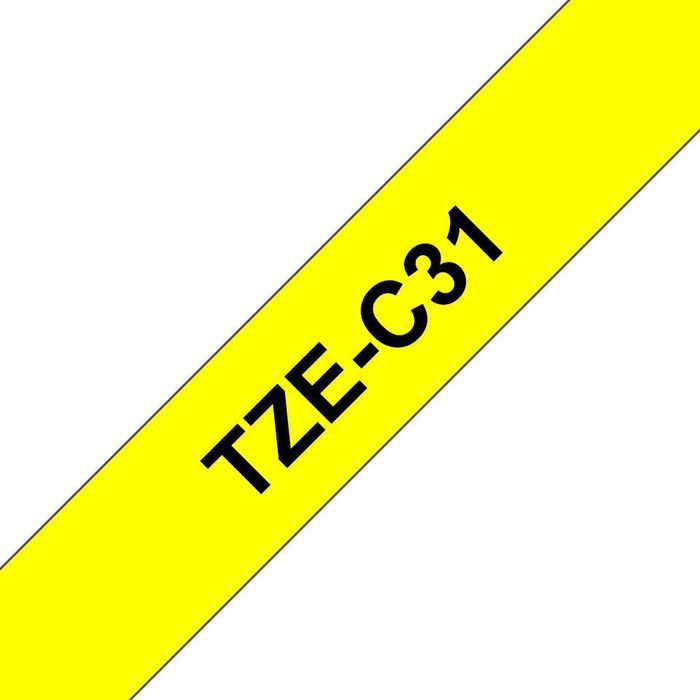 Brother TZe-C31 - 12 mm black on fluorescent green tape, 8m - W124876120