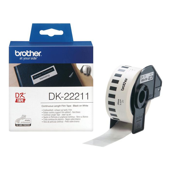 Brother DK22211 WHITE CONTINUOUS FILM TAPE 29mm - MOQ 3 - W125148318