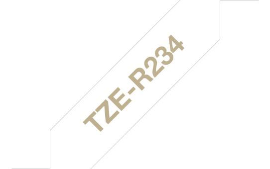 Brother Tze-R234 Label-Making Tape Gold On White - W128259618