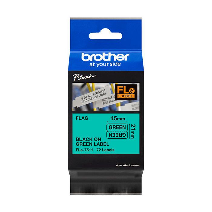 Brother Fle-7511 Label-Making Tape Black On Green - W128282492