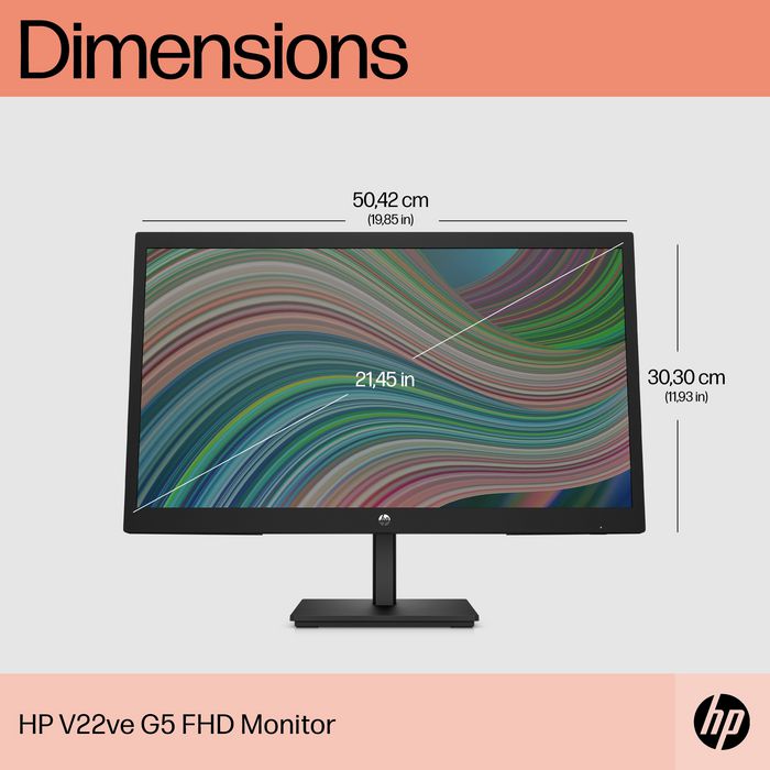 HP V22Ve G5 Computer Monitor 54.6 Cm (21.5") 1920 X 1080 Pixels Full Hd Lcd Black - W128781364