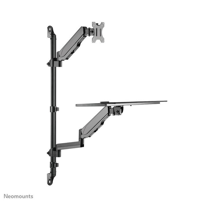 Neomounts by Newstar WL90-325BL1 height adjustable wall mounted workstation for 17-32" screens, keyboard and mouse - Black - W128820621