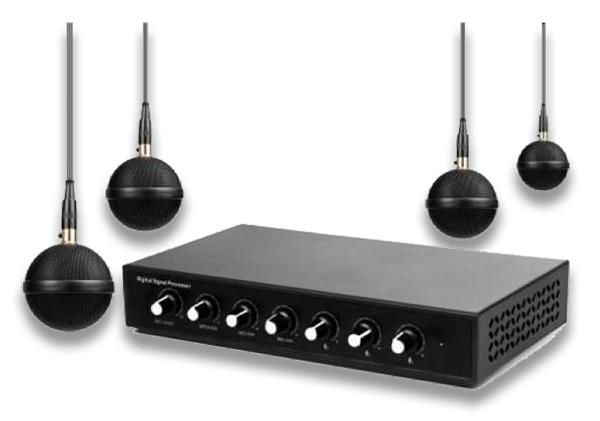 Laia USB audio system with 4 ceiling pending mics. Advanced integration functions with other audio devices. Medium and large rooms. - W128832078